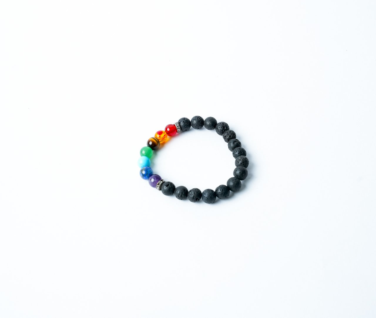 Black Lava 7 Chakra Bracelet