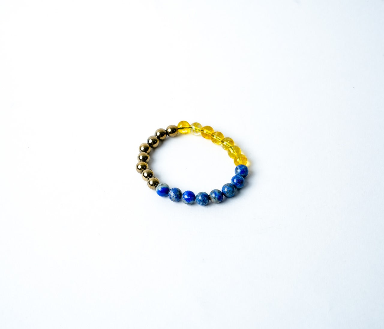 Golden Pyrite, Lapis Lazuli & Citrine Bracelet