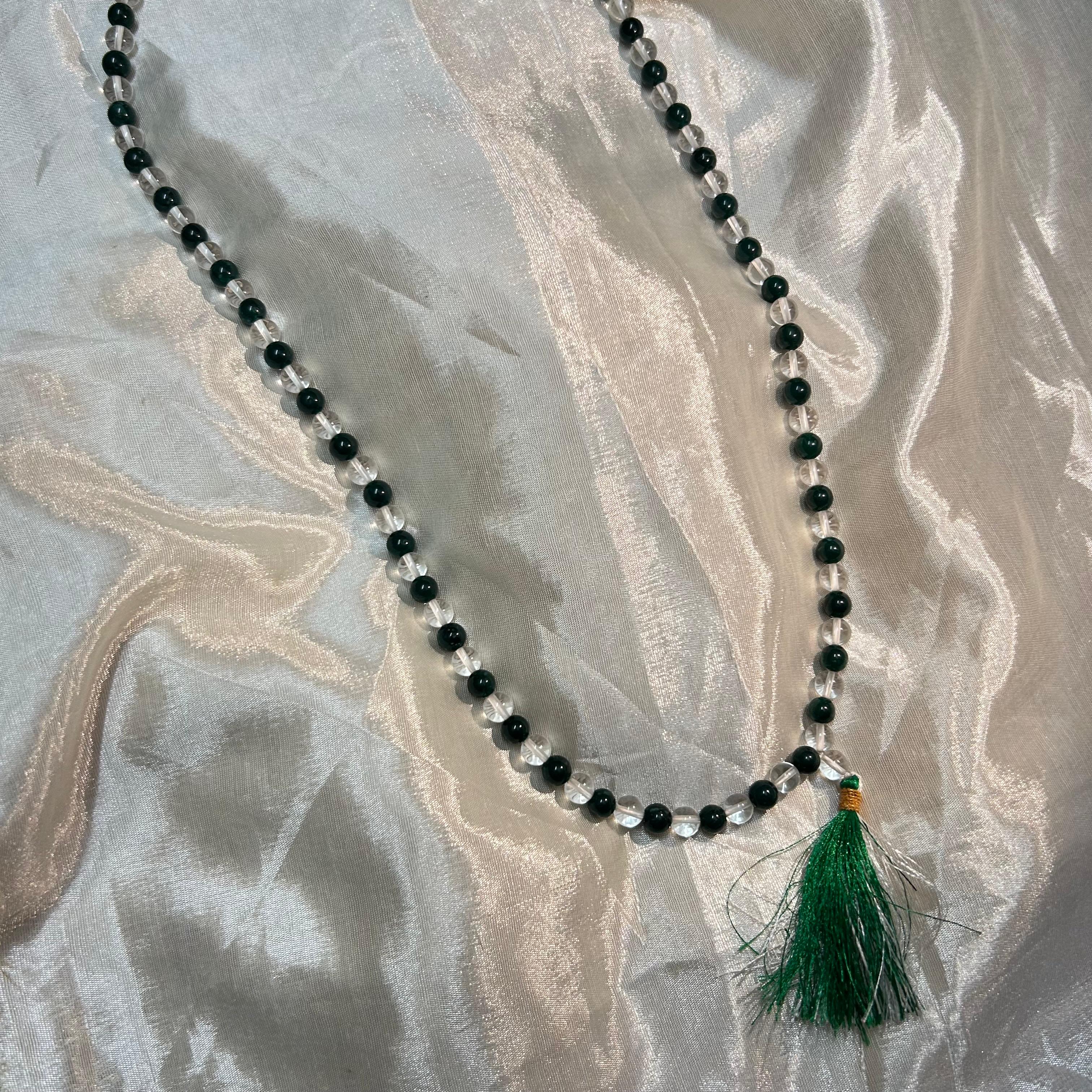 Clear Quartz & Green Aventurine Mala